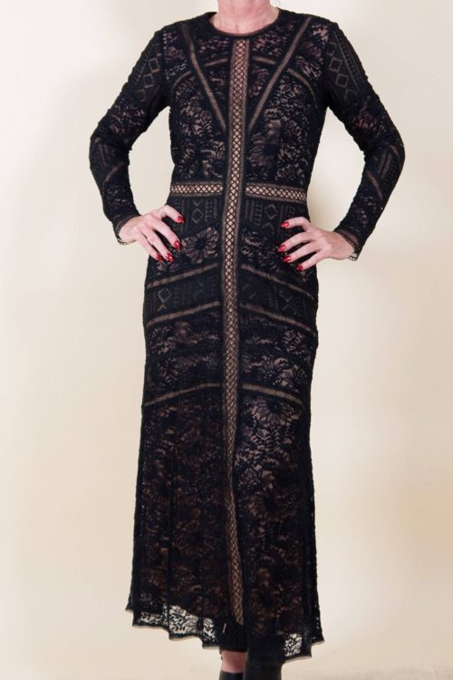 The Kooples Long Black Lace Dress