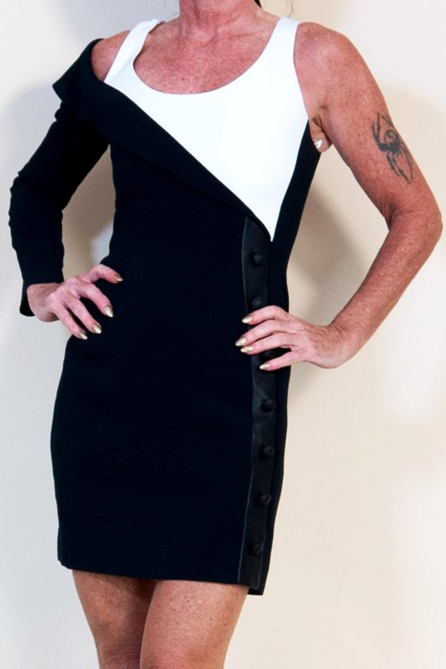 Thierry Mugler White/ Black, Business/Casual Contrasting Dress