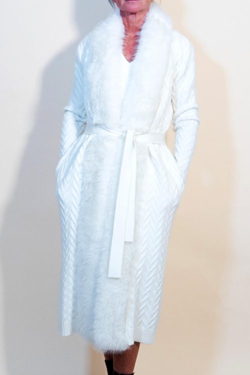 Long White Knitted Coat (Matches White Dress) Marciano. GUESS