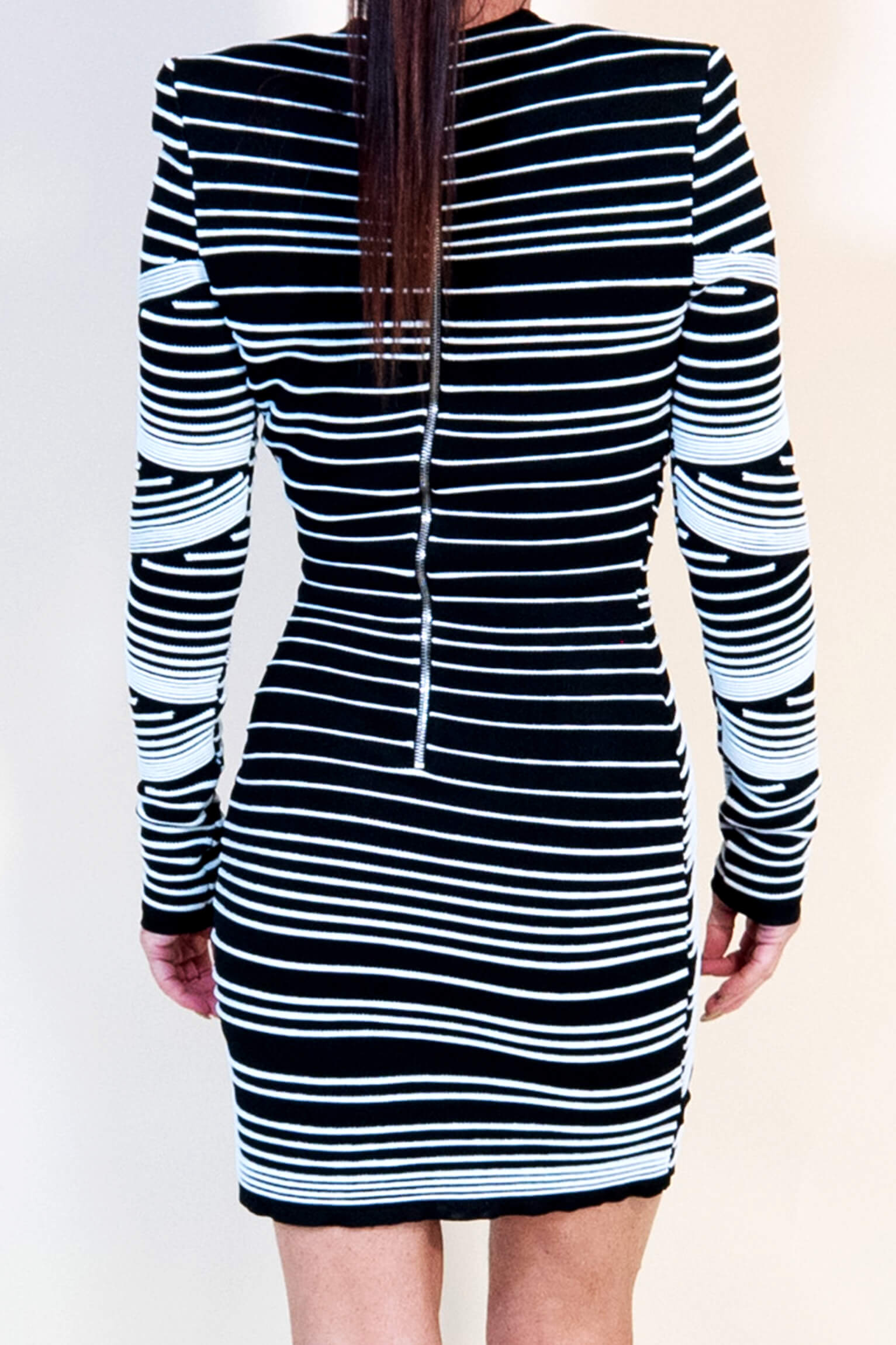 Balmain White/ Black Striped Dress