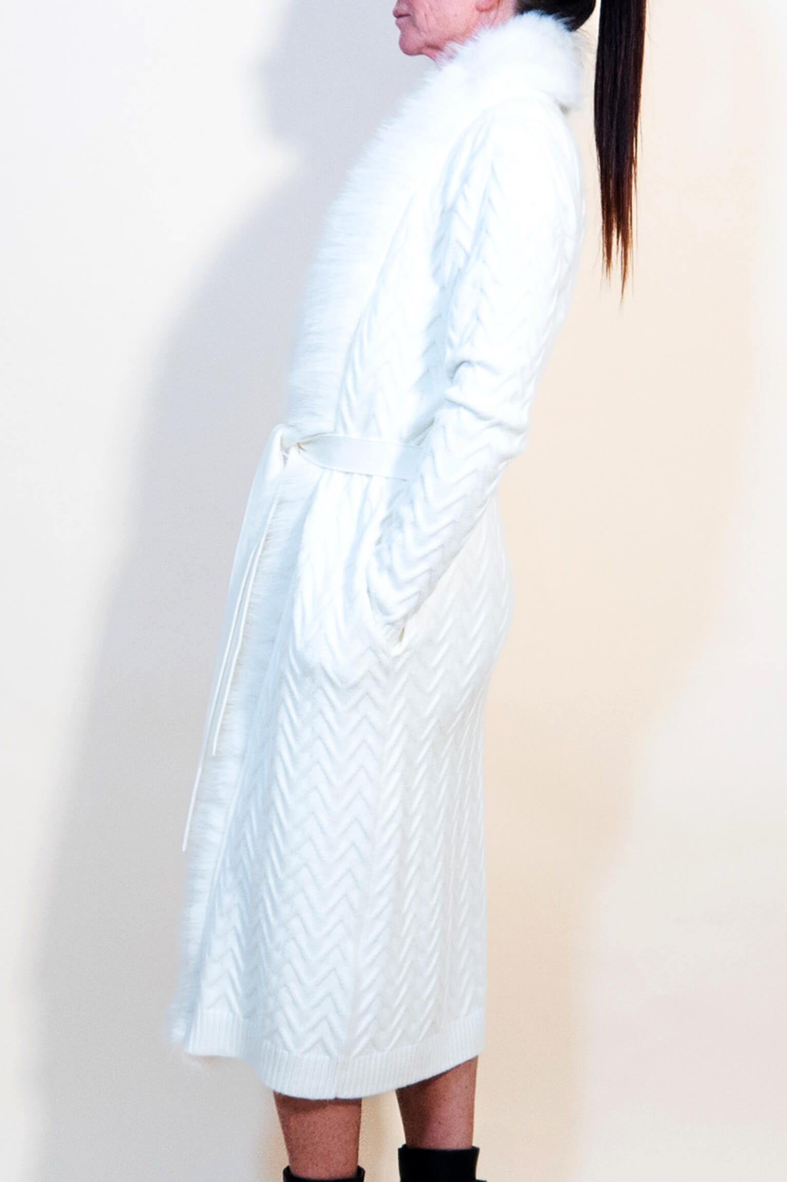 Long White Knitted Coat (Matches White Dress) Marciano. GUESS